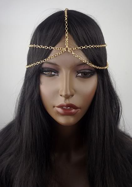 5 Strand Row Rose Gold Head Chain Headpiece Forehead Hair Band Grecian