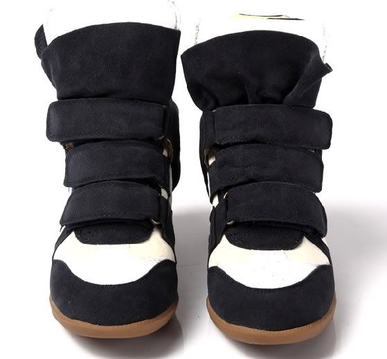 New Women Annakastle Velcro strap hightop skateboarding shoes wedge boots