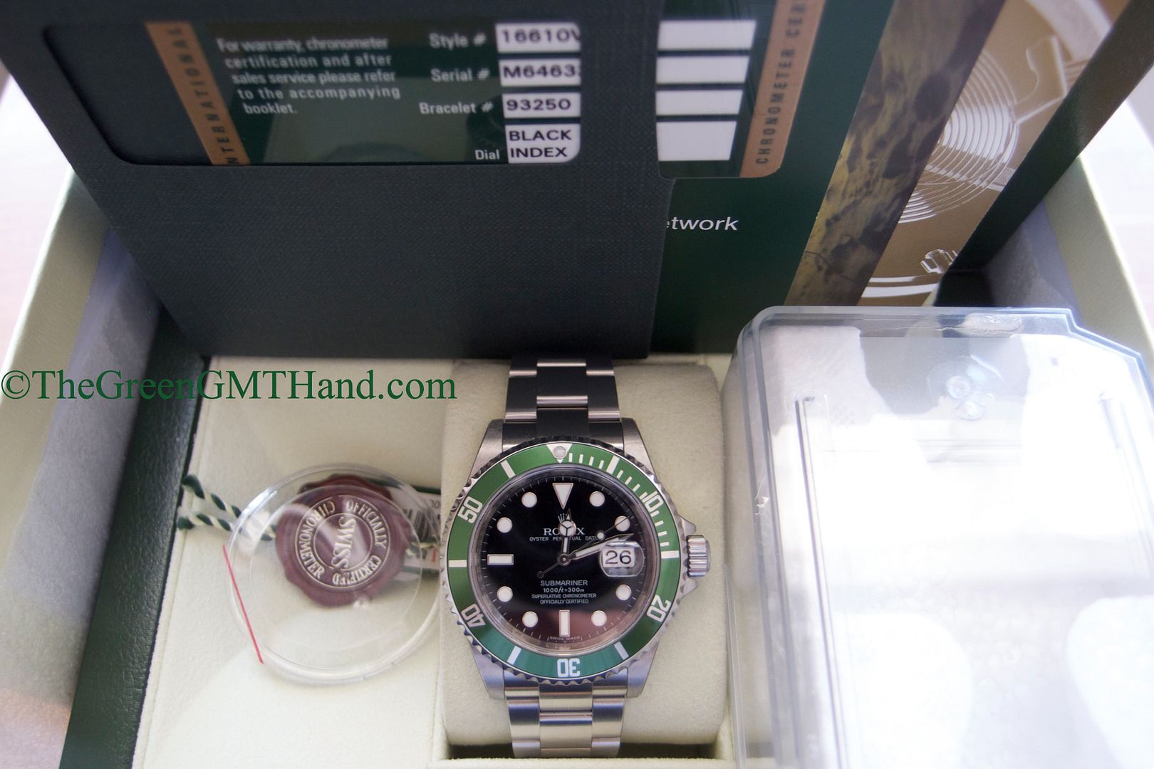 Rolex For Sale-Brand New Old Stock NOS Rolex 16610LV 50th Anniversary Green Submariner M Serial M8-Rolex Watches For Sale Online