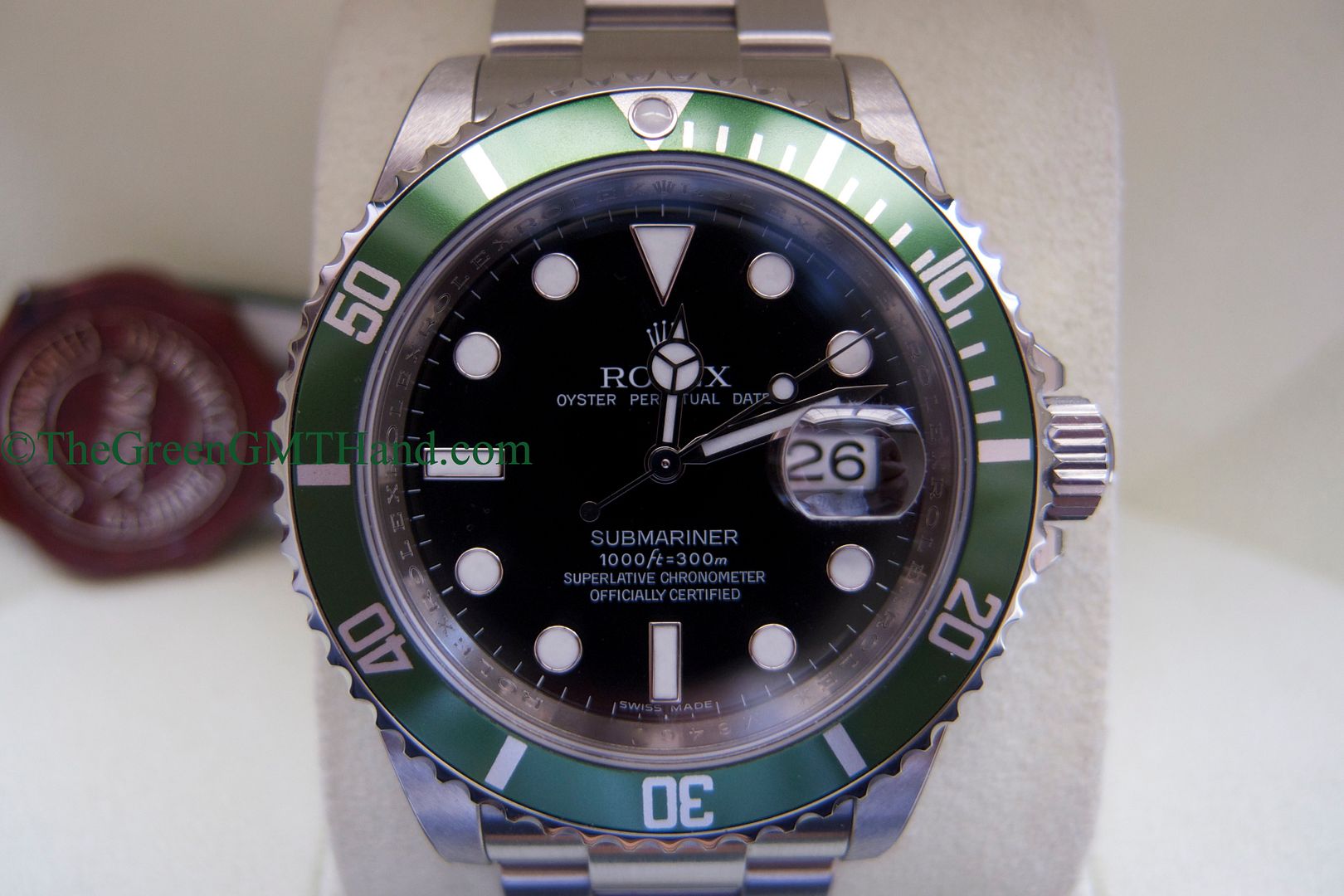Rolex For Sale-Brand New Old Stock NOS Rolex 16610LV 50th Anniversary Green Submariner M Serial M8-Rolex Watches For Sale Online