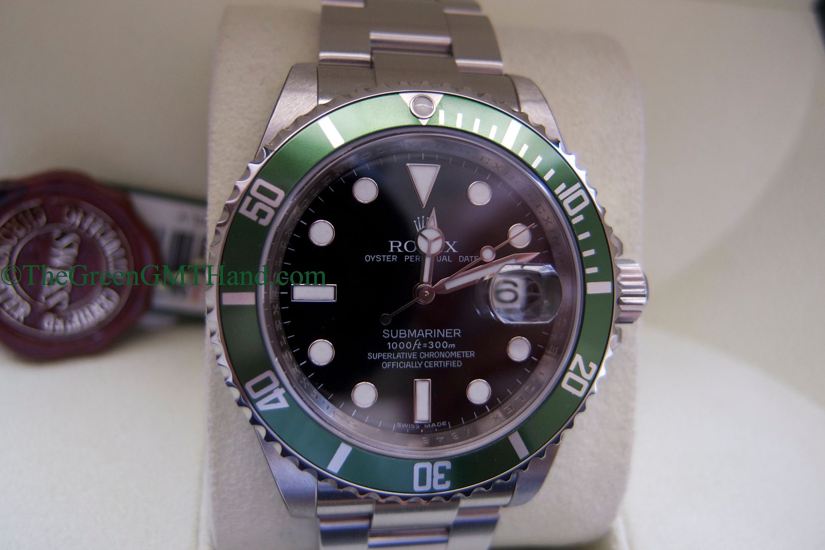 Rolex For Sale-Brand New Old Stock NOS Rolex 16610LV 50th Anniversary Green Submariner M Serial M8-Rolex Watches For Sale Online