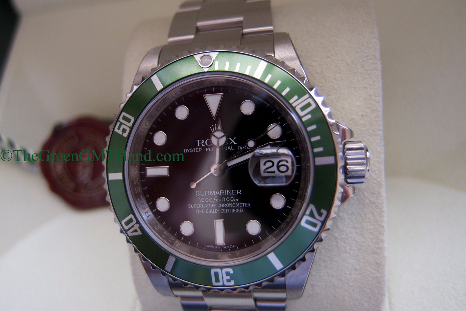 Rolex For Sale-Brand New Old Stock NOS Rolex 16610LV 50th Anniversary Green Submariner M Serial M8-Rolex Watches For Sale Online