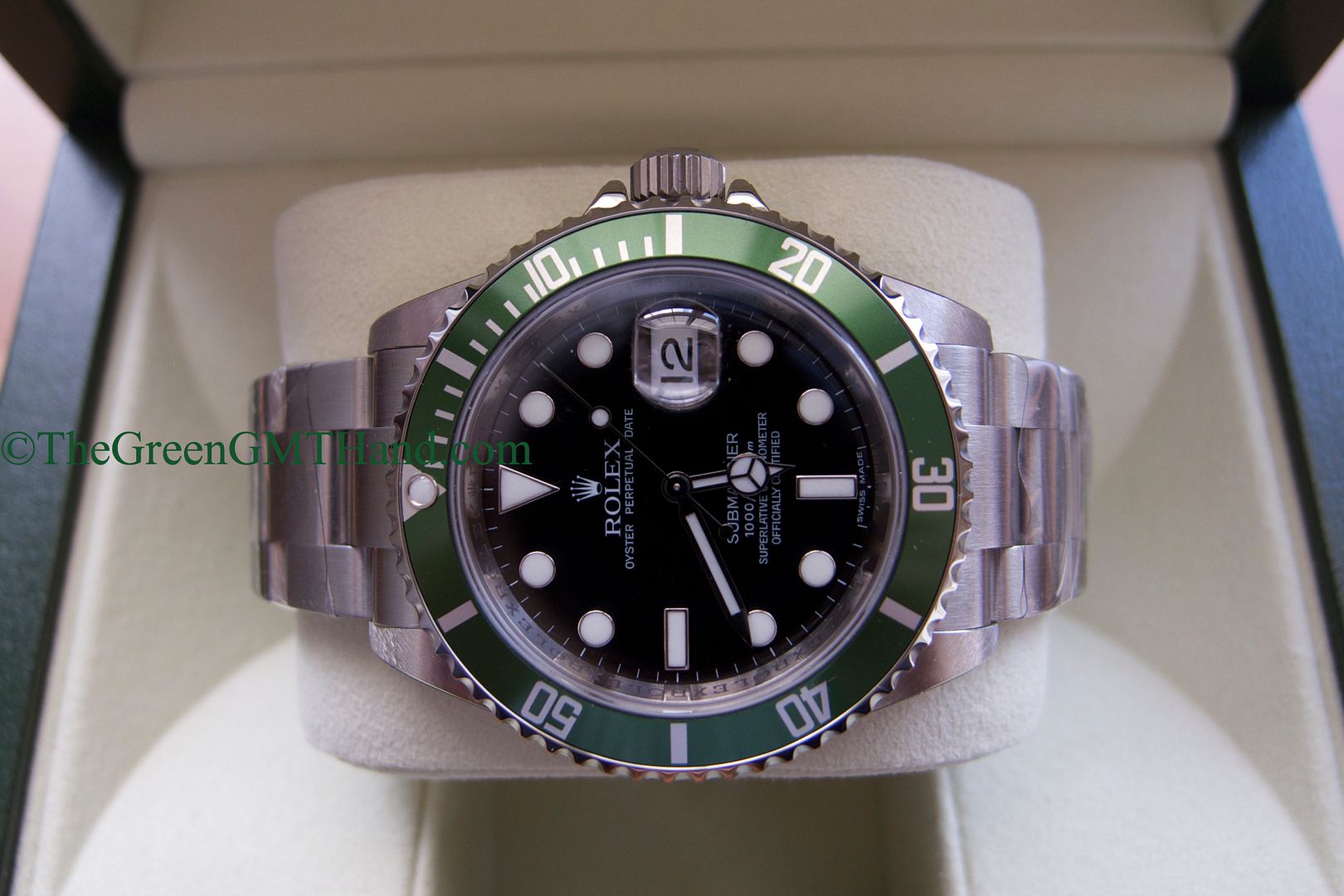Rolex For Sale-Brand New Old Stock NOS Rolex 16610LV 50th Anniversary Green Submariner V serial V1-Rolex Watches For Sale Online