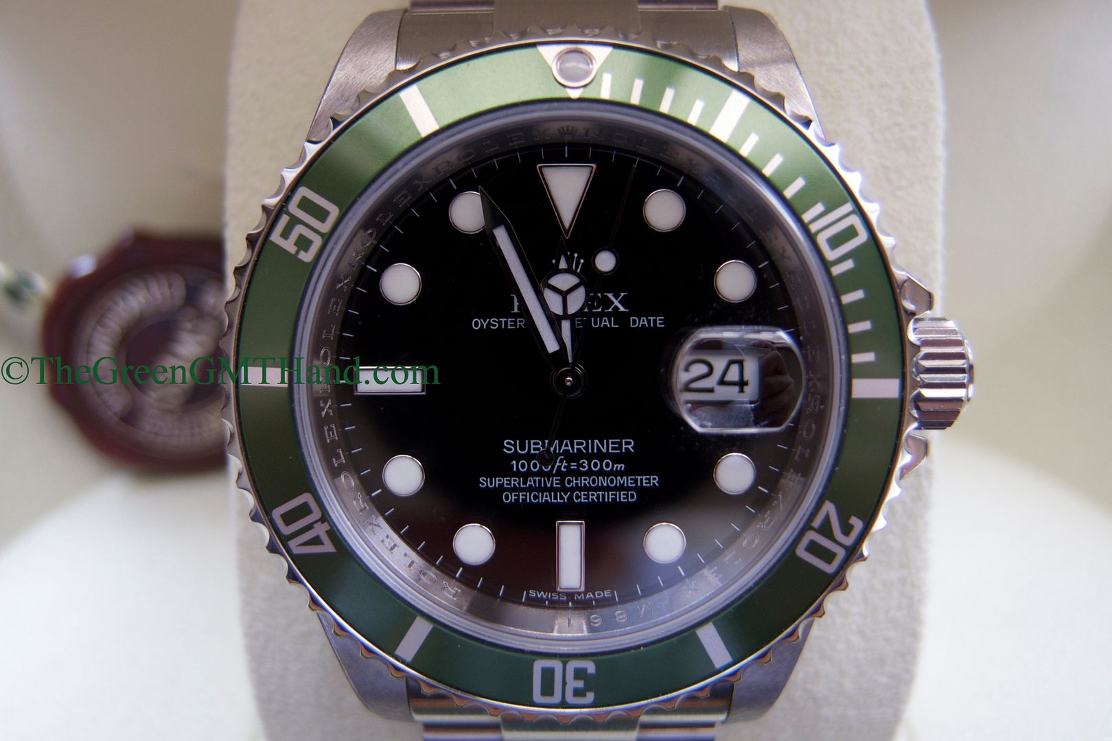 Rolex For Sale-Brand New Old Stock NOS Rolex 16610LV 50th Anniversary Green Submariner M Serial-Rolex Watches For Sale Online