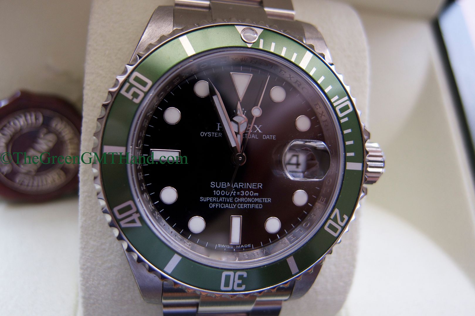 Rolex For Sale-Brand New Old Stock NOS Rolex 16610LV 50th Anniversary Green Submariner M Serial-Rolex Watches For Sale Online