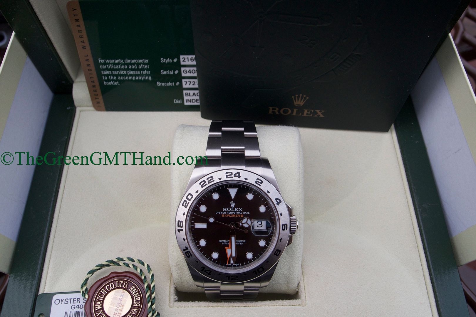 Rolex For Sale-Rolex 216570 Explorer II 42mm Black Dial Orange Hand G Serial Preowned-Rolex Watches For Sale Online