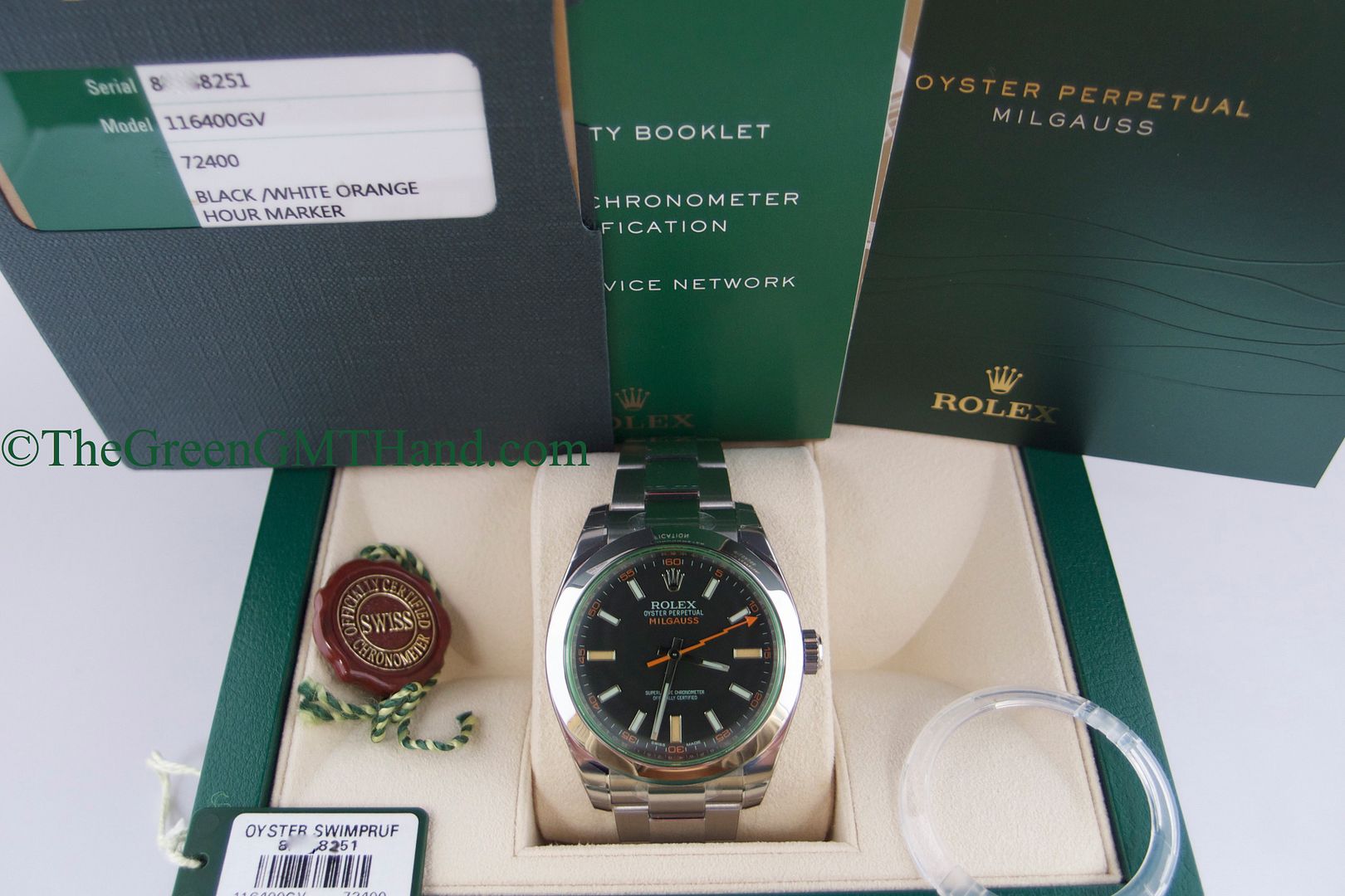 Rolex For Sale-Brand New Never Worn Rolex 116400GV Milgauss Green Crystal Random Serial BNIB-Rolex Watches For Sale Online