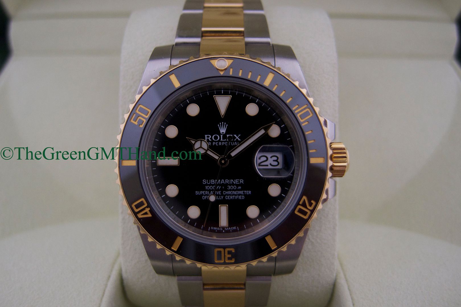 Rolex For Sale-Used Rolex 116613 Ceramic Submariner Two Tone Steel and Yellow Gold Black Dial Random Scrambled Serial Preowned-Rolex Watches For Sale Online