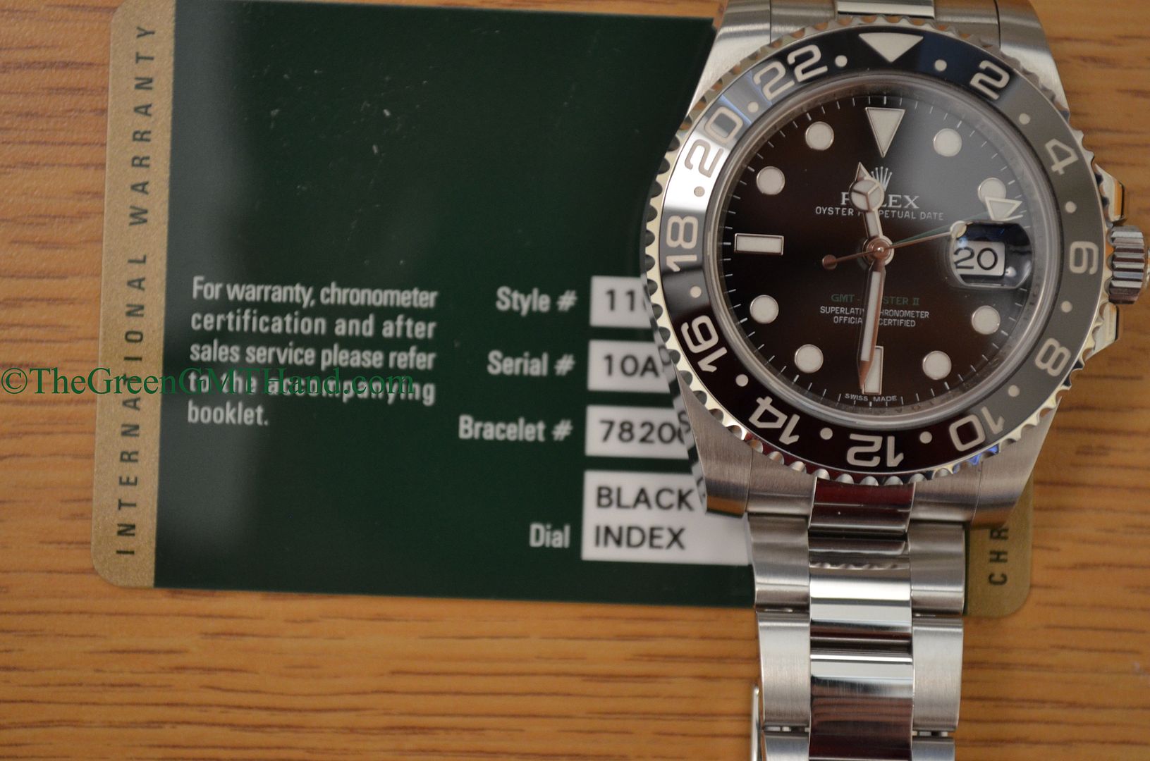 Rolex For Sale-Rolex 116710 GMT Master II Ceramic Bezel Green GMT Hand Random Serial Preowned-Rolex Watches For Sale Online