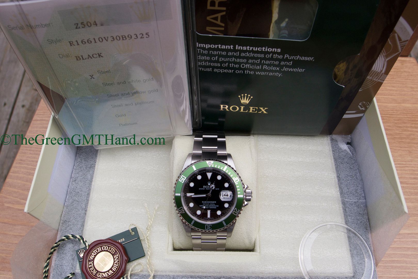 Rolex For Sale-Brand New Old Stock NOS Rolex 16610LV 50th Anniversary Green Submariner Z Serial Z2-Rolex Watches For Sale Online