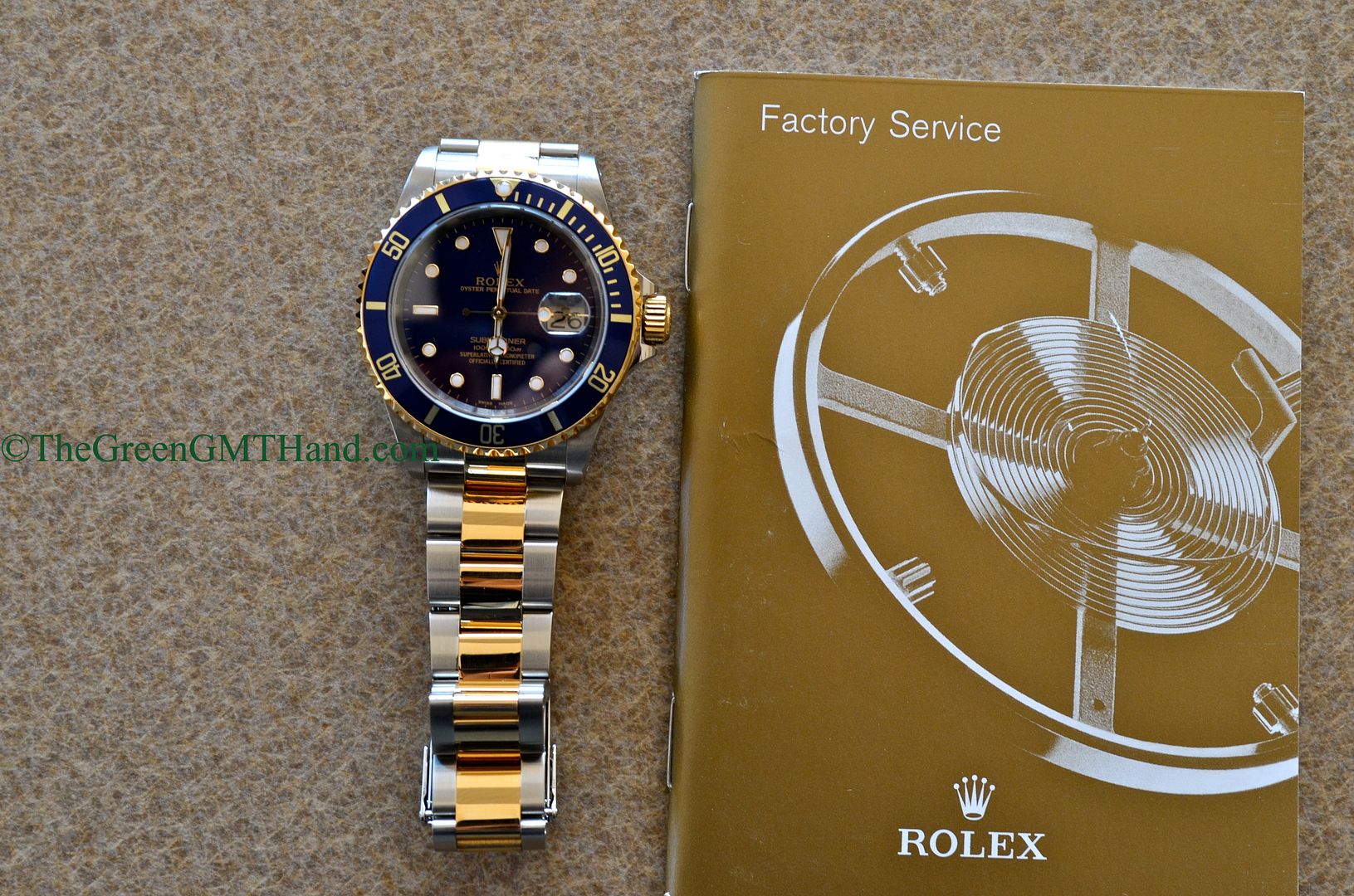 Rolex For Sale-Rolex 16613 Submariner Blue Dial Flat Four Bezel SEL and Lug Holes Two Tone Steel and Yellow Gold K Serial Preowned-Rolex Watches For Sale Online