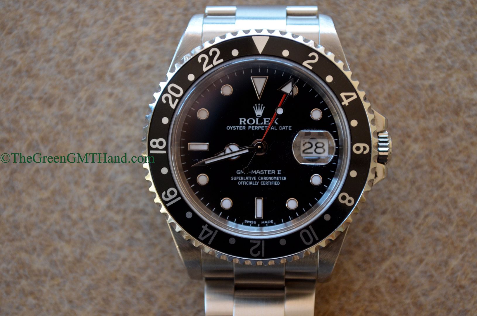 Rolex For Sale-Rolex 16710 GMT Master II Black Bezel 3185 Movement SEL and Lug Holes K Serial Preowned-Rolex Watches For Sale Online