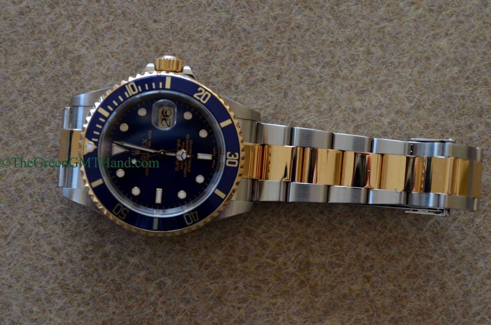Rolex For Sale-Rolex 16613 Submariner Blue Dial Flat Four Bezel SEL and Lug Holes Two Tone Steel and Yellow Gold K Serial Preowned-Rolex Watches For Sale Online