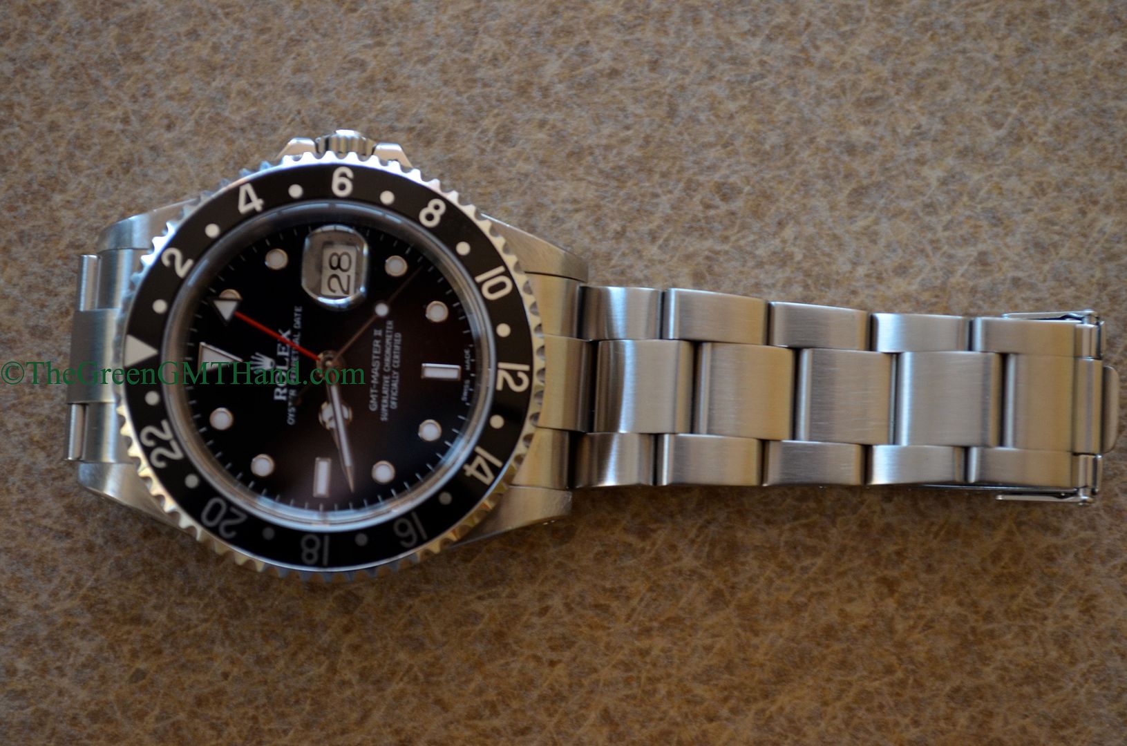 Rolex For Sale-Rolex 16710 GMT Master II Black Bezel 3185 Movement SEL and Lug Holes K Serial Preowned-Rolex Watches For Sale Online
