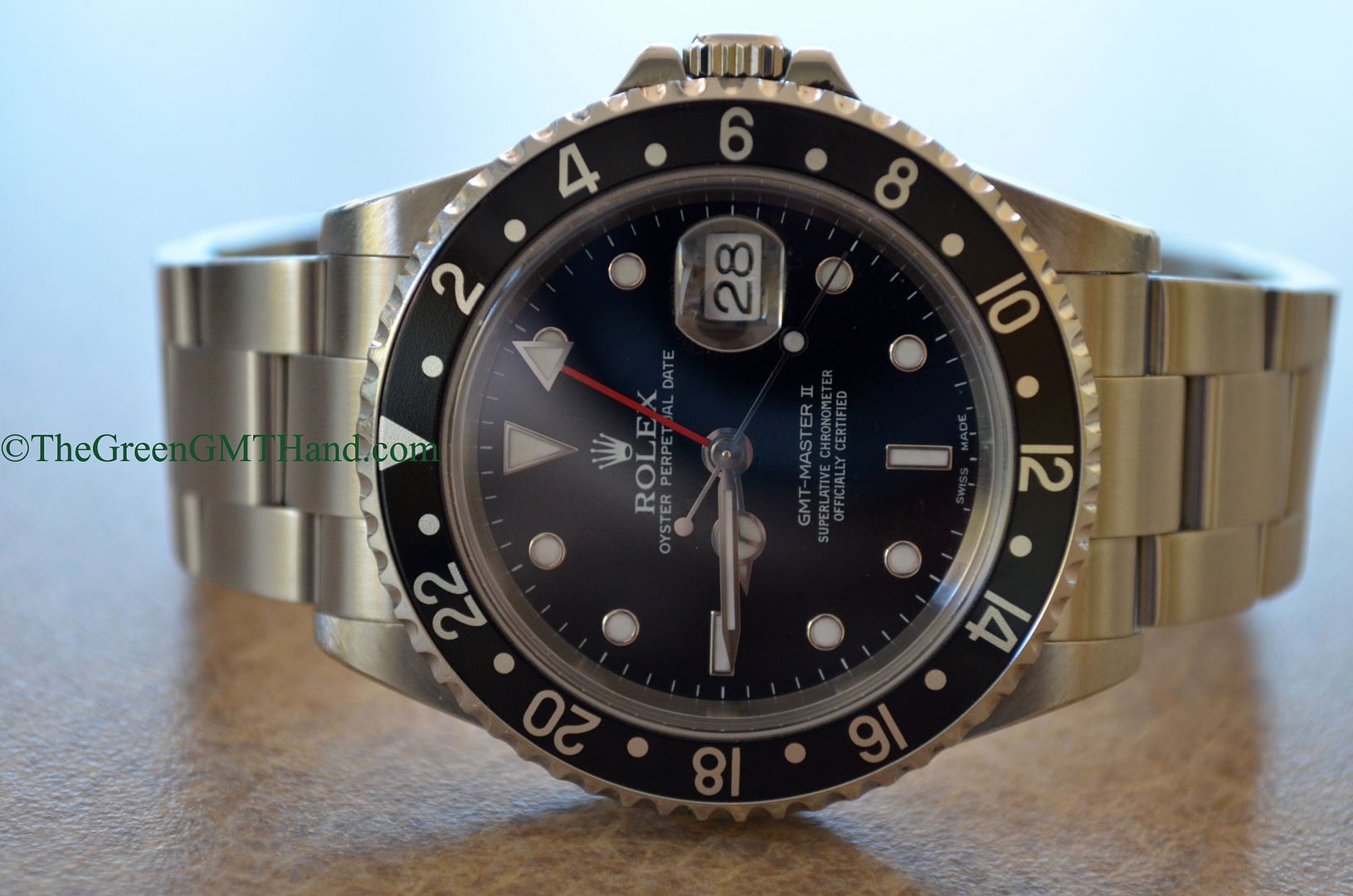 Rolex For Sale-Rolex 16710 GMT Master II Black Bezel 3185 Movement SEL and Lug Holes K Serial Preowned-Rolex Watches For Sale Online