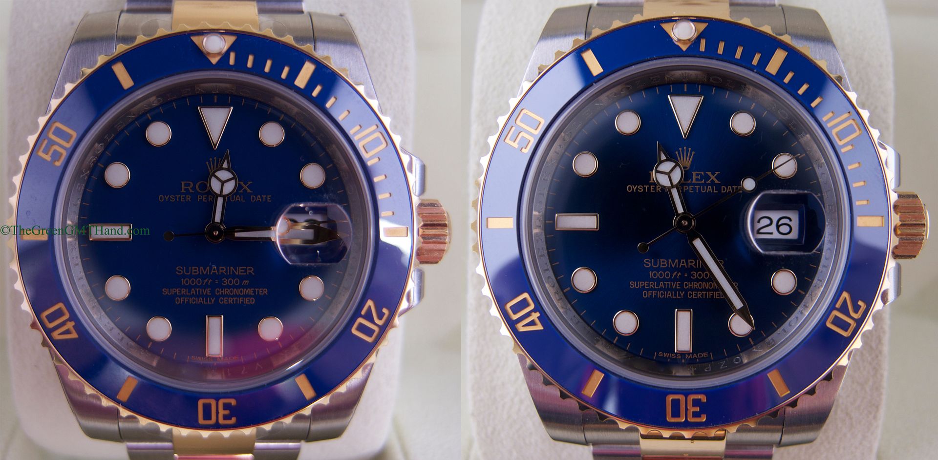 Rolex 116613 Original Blue Dial vs. New Sunburst Blue Dial