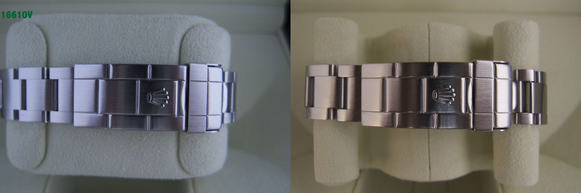 Rolex 16610 vs. 16610LV: Same 93250 bracelet