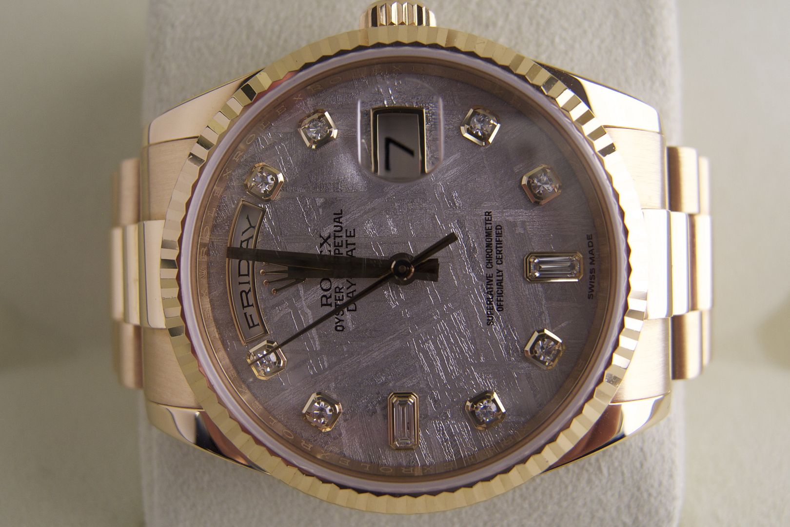 Rolex 36mm Yellow Gold Day Date 118238 M Serial With Factory Meteorite Dial Made From Gibeon Meteorite