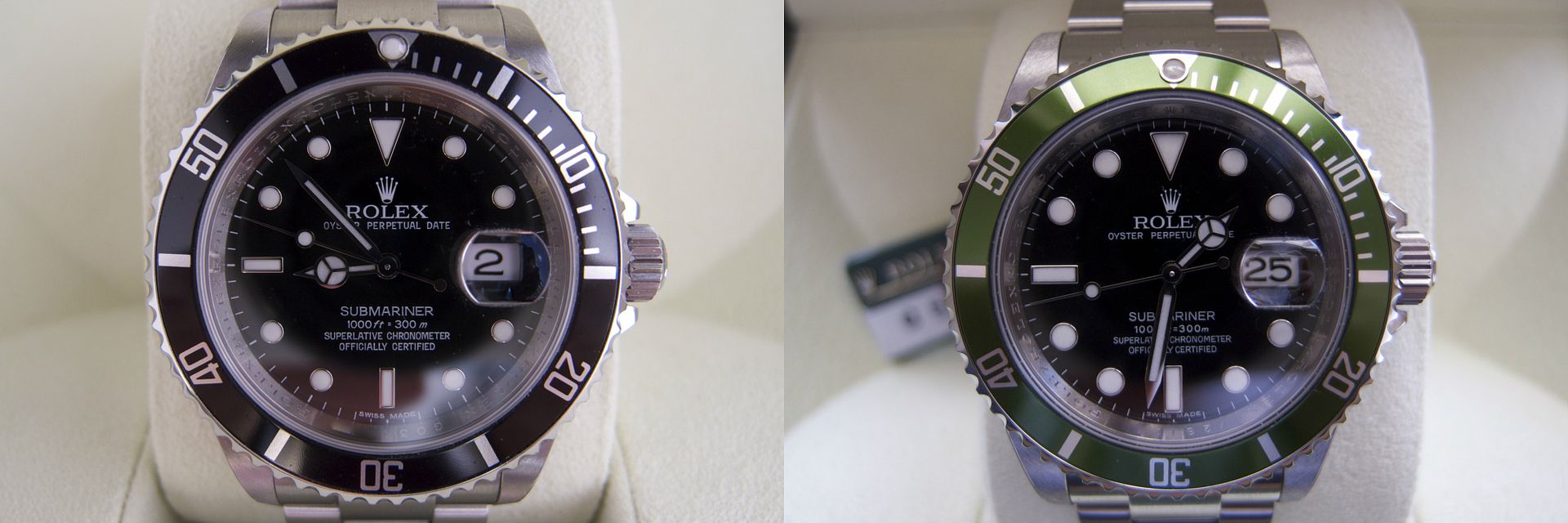 Rolex 16610 and 16610LV dials