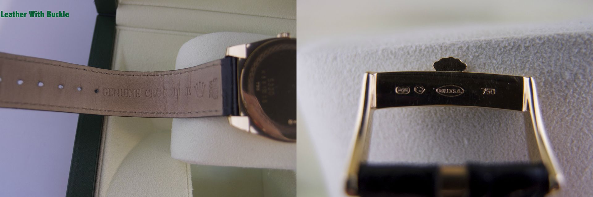  Rolex crocodile leather strap with buckle on Cellini