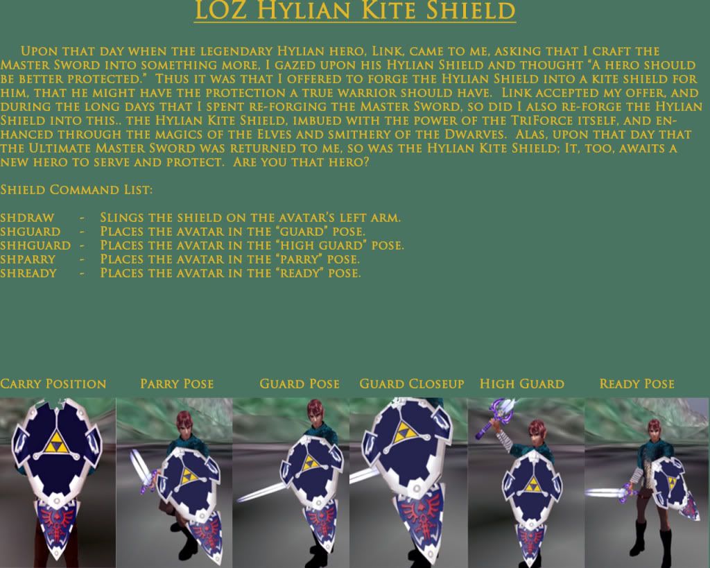 LOZ Hylian Kite Shield Page