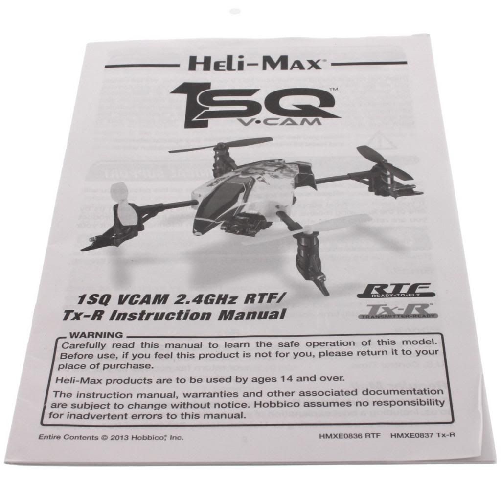 HeliMax 1SQ Quadcopter VCam * INSTRUCTION MANUAL & PARTS LIST * Exploded View eBay