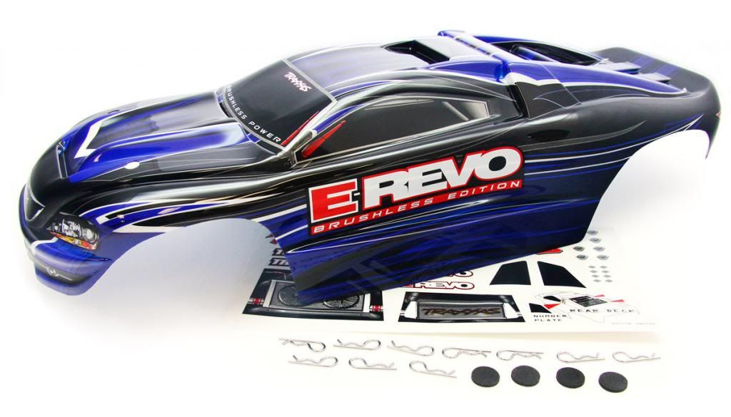 Traxxas 1/10 ERevo Brushless * BLUE/BLACK BODY & DECALS * ProGraphix 5603 5608