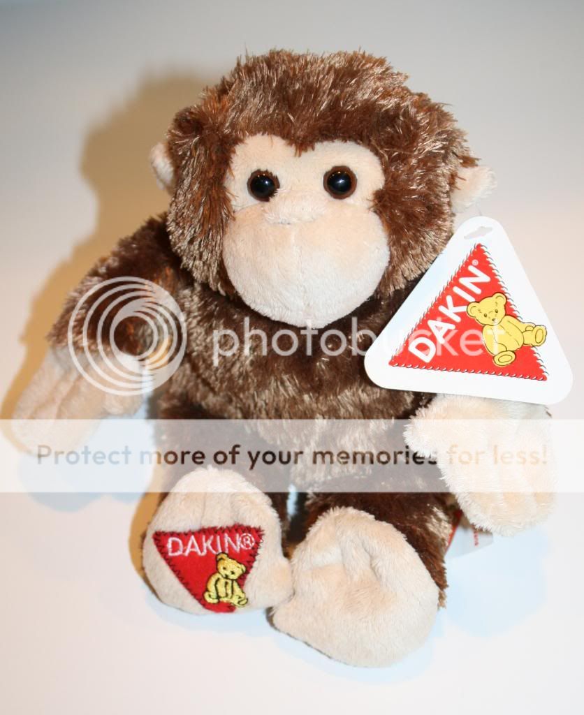 Dakin SOFT Plush Brown/Tan Monkey Big Lots Beans 8 Paper Hang Tag HTF 