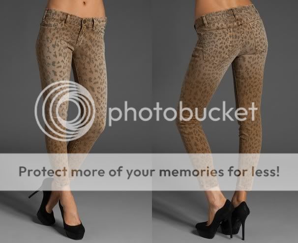 Fashion Celeb leopard print low rise cropped skinny jeans pencil