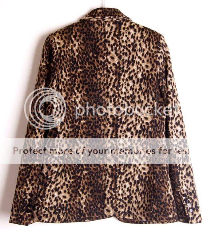 Zara Leopard Print Blazer Jacket Suit Coat  