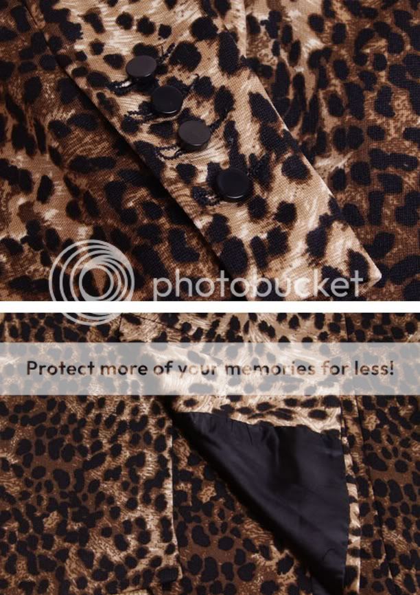 Zara Leopard Print Blazer Jacket Suit Coat  