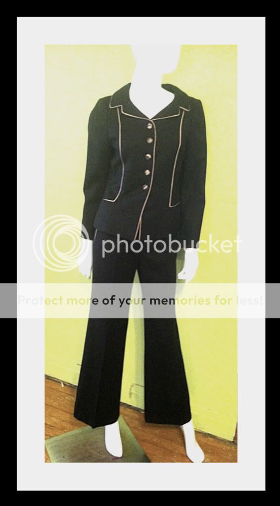 Rebecca Taylor Suit Size 8 Black with Pink Trim  