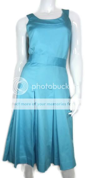 Calvin Klein Blue Dress Sz 12 Pleated Empire Waist Great Sunday Brunch 