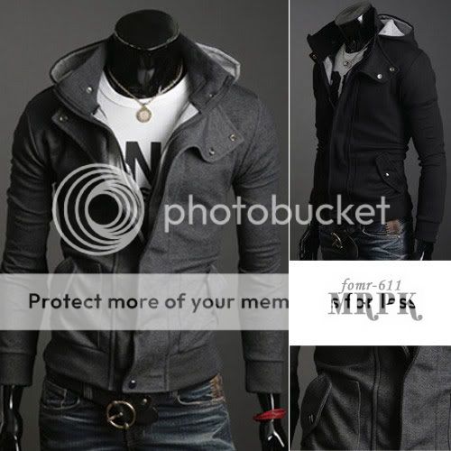 Mens Korean Slim Rider Zip Up Hoodie Jacket Outwear Hot Sale New Free 