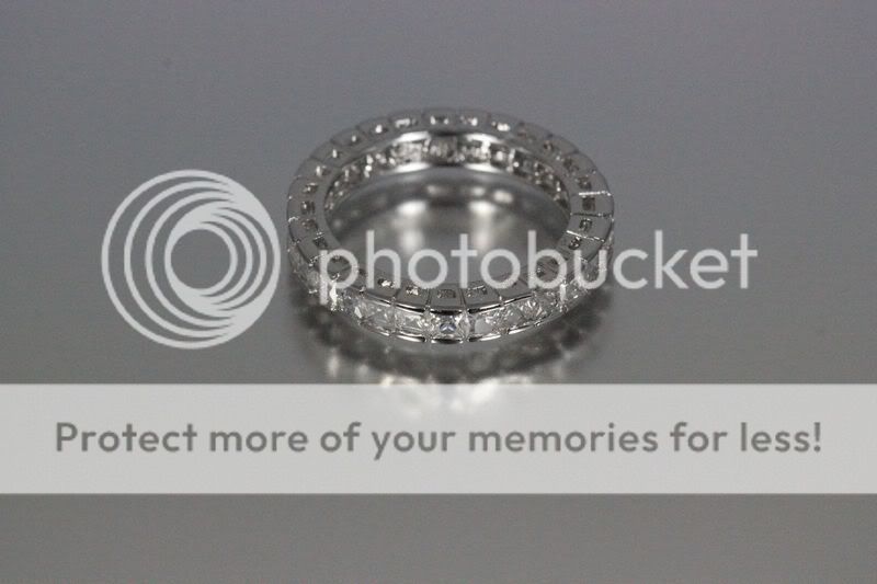   Silver Princess CZ Eternity Promise Engagement Wedding Band Ring Sz 5