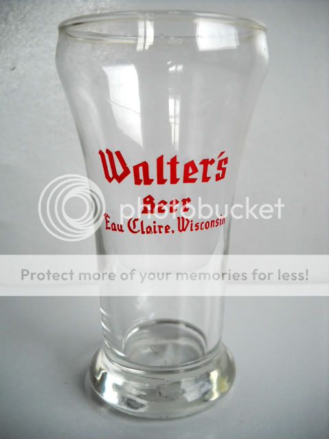 Walters Beer Sham Glass Eau Claire WI Vintage  