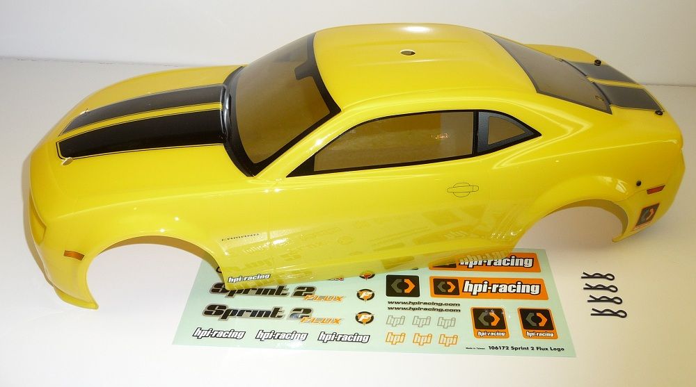 HPI Sprint 2 Flux 2010 Camaro Body Yellow Shell Cover Mustang Silver 106159